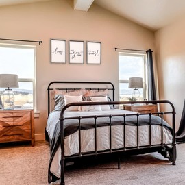 Set of 3 I Love You Signs - Love You More Wall Decor for Bedroom and Living Room (11x14 inches, Gray)