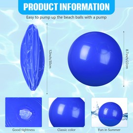 kymqlyw 8 Pcs Inflatable Beach Ball 12 inch Swimming Pool Balls Summer Outdoor Decor Ball Ornaments Floatable Ball for Swimming Pool Birthday Party Supplies (Blue)
