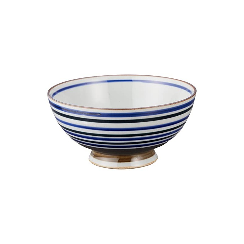 Rice Bowl Fashionable 有田焼 Black Winding Line Extra Large Bowl
