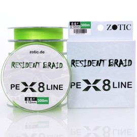 Zotic Resident Braid PE X4/X8 4-Way / 8-Way Braided Fishing Line for Baitcaster and Spinning Rod, Professional Fishing Accessories, Predatory Fish, Fishing Tendon, 100 m 150 m 300 m (X8 Green, 150 m -