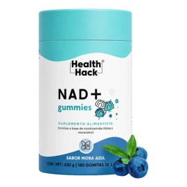 Health Hack NAD en Gomitas con 8 Ingredientes de Longevidad, 400 mg Nicotinamida Ribosa, 125 mg Resveratrol, 100 mg CoQ10, 75 mg Quercetina, PQQ y... 
