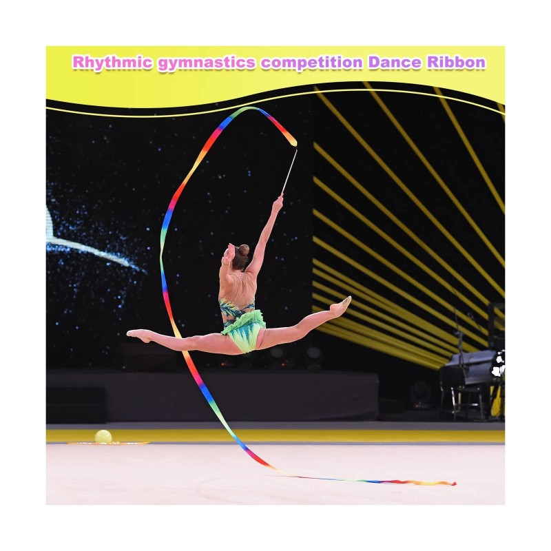 Yilloog Ribbon Dancing Wands Party Favors, 78.7 Inch Gymnastics Ribbon