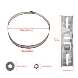 Rhinenet Sign Mounting Bracket, Pole Mounting Kits, 304 Stainless Steel Brackets with Adjustable 30-300mm Clamp Hardware Outdoor Waterproof for Junction Box and Electrical Boxes, 3 Set