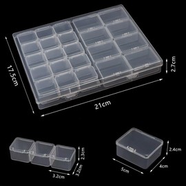 Diamond Painting Storage Box, Diamond Painting Accessory Boxes, Plastic Diamond Embroidery Box, Diamond Embroidery Sorting Box with Lid for Small Parts Storage Box Accessory Boxes (23 Compartments)