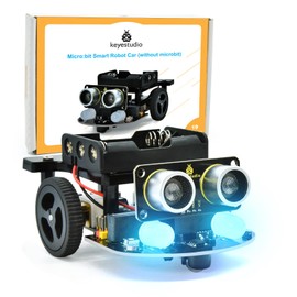 KEYESTUDIO BBC Microbit V2.2 Starter Kit, Micro Bit Car Kit, Electronic STEM Programming Kit, Gift, Barebone PCs (without Micro: Bit)