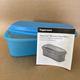 Tupperware Microwave Pasta Maker Spaghetti Cooker Steamer Strainer 6775 Blue New