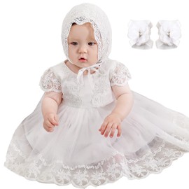 Limlope Baby Girls Embroideries Baptism Dresses 3PCS Formal Flower Christening Special Occasions Gown Outfit for Party Wedding