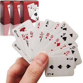 VOVCIG Mini Playing Cards Pack of 3 Decks Poker Cards Poker Game Cards for Men Wmen Travel Kits Party Decoration Idea (Red)