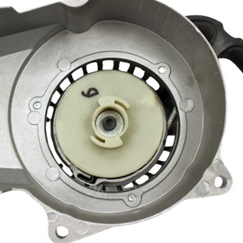 TDR Alloy Pull Start for 2-Stroke 43cc 47cc 49cc Mini Dirt Pit Pocket Bike ATV Quad, Silver Aluminum Starter with Durable Inner Cog