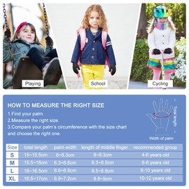 OKIDSO Waterproof Kids Winter Thermal Gloves - Boys Girls Children Bike Cycling Touchscreen Warm Fleece Anti-slip Lightweight Gloves Age 10-12 for Outdoor Sports Running Riding Walking Ski Football