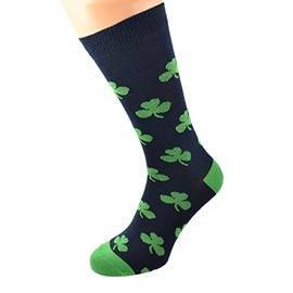 Irish Shamrock Woven Design Mens Socks UK 5-12 Navy