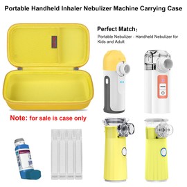 Elonbo Elonbo Carrying Case for Portable Handheld Inhaler Nebulizer Machine for Adults and Kids, Asthma Inhaler Spacer Travel Case, Handheld Mesh Atomizer Machine Holder, Inhaler Spacer Bag, Yellow.CASE ONLY