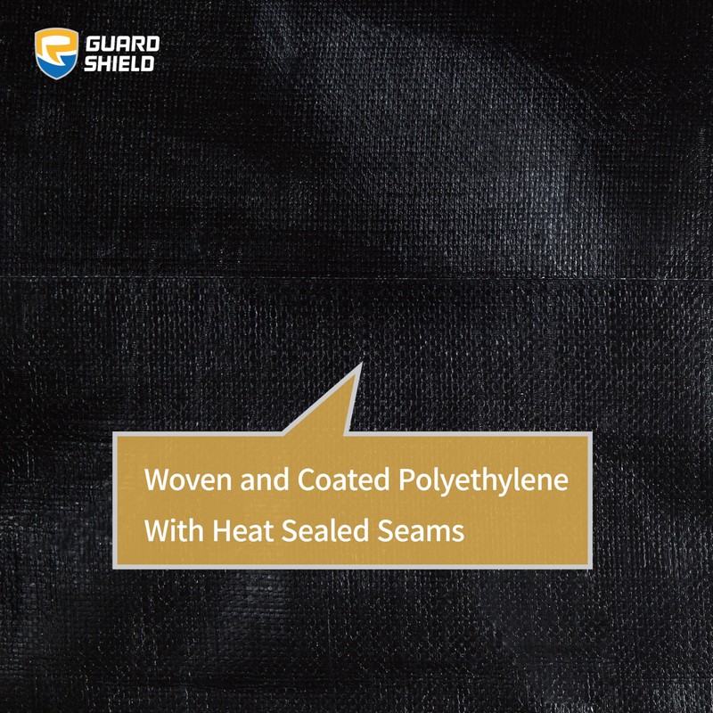 GUARD SHIELD Extreme Heavy Duty Black Poly Tarp 10x20 Feet