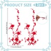 FINGERINSPIRE 2 Pcs Red Plum Blossom Shape Appliques 53x17cm Flower