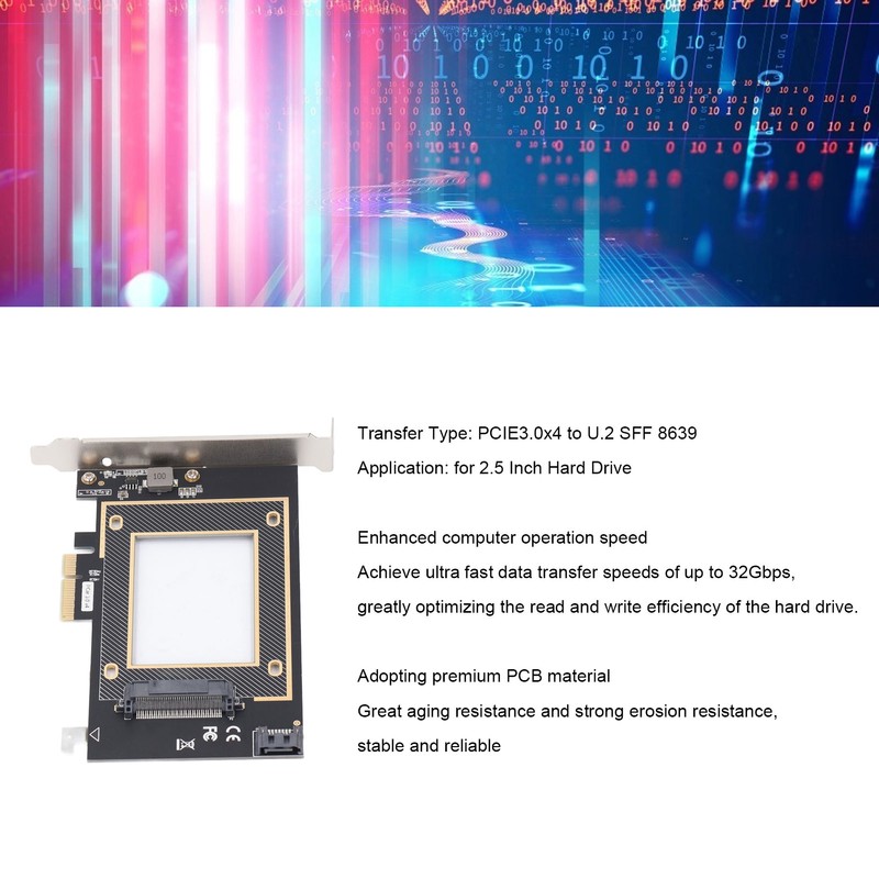 U.2 PCIE Expansion Card PCB PCIE3.0x4 to U.2 SFF 8639