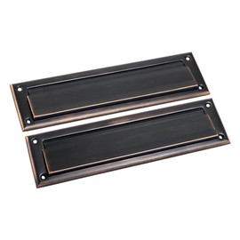QCAA Solid Brass Mail Slot, with Solid Brass Interior Back Plate, 13" x 3.625", Venetian Bronze, 1 Pack, Made in Taiwan