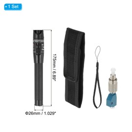 PATIKIL 60mW Visual Fault Locator with 2.5mm Universal Connector FC Male to LC Female Adapter, Optical Red Light Pen Detector Meter for SC/FC/ST Network Testing