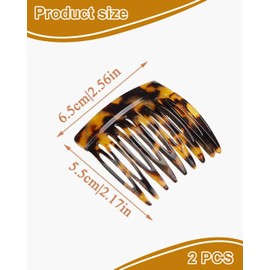 TPZORJX Pack of 2 Hair Combs for Plugging, Split Tooth Plug-in Comb, French Twist Hair Combs, Side Combs Hair Comb for Girls and Women