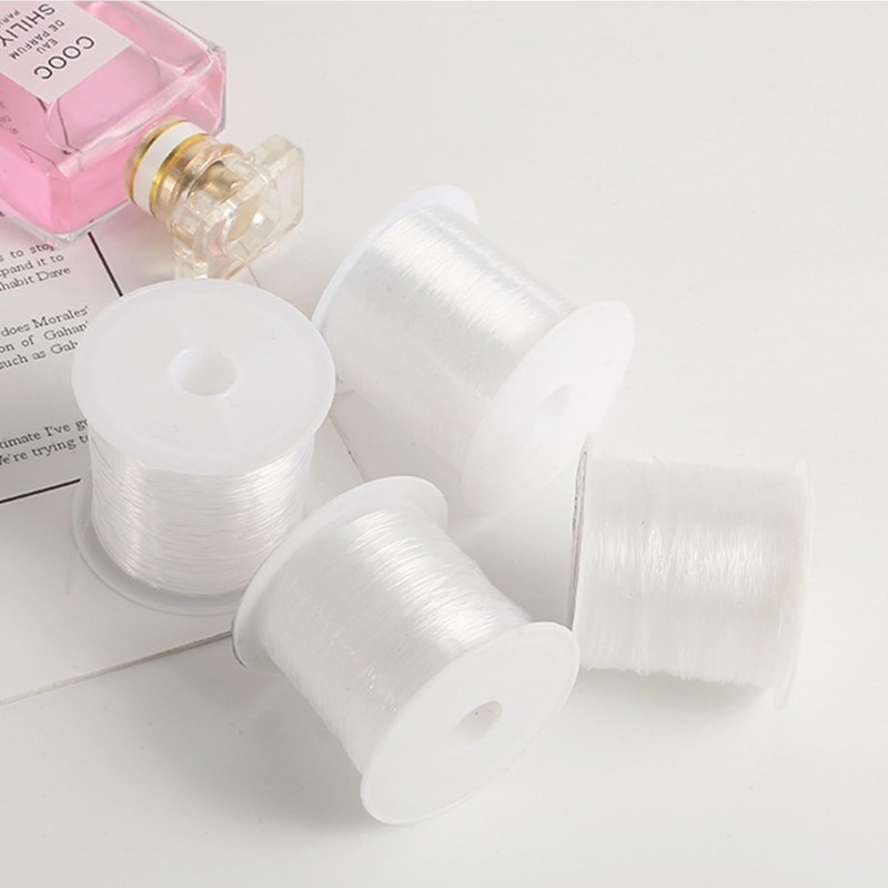 1 Roll Transparent Fishing Thread,0.25mm 80M Fish Wire (White, 0.25MM/80M)