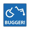 "Bugger!" Wheelchair Mishap Car Window & Bumper Sticker (100mm x