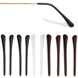 KECHIO Silicone Anti-Slip Eyeglass End Tips Ear Sock Pieces Tube Replacement for Thin Metal Eyeglass Legs,2Black/1White/2 Brown