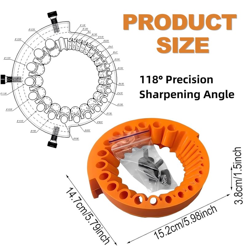 IONPSHG 2 Pcs Drill Bit Sharpener Tool - Universal Heavy-Duty