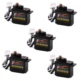 RCmall SCS0009 Serial Bus Servo Kit SCS0009 2.3KG Micro Servo Metal Gear w/300° Encoder TTL/RS485 for Robot Arm, RC Helicopter, Arduino, STEAM (5 Servos)