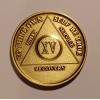 15 Year AA Bronze Medallion Sobriety Coin Recovery