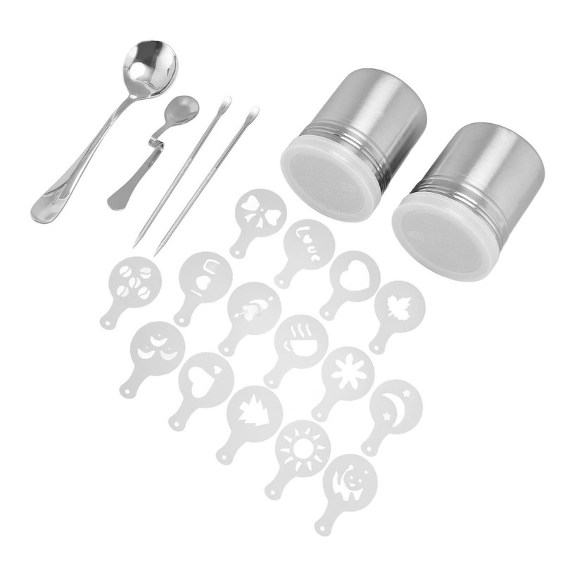 Coffee Decorating Stencils Coffee Carving Pen Set Stainless Steel Portable