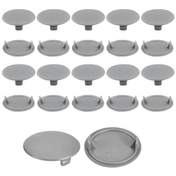 20 Pcs Plastic Hole Covers,35mm Diameter Grey Round Plugs for