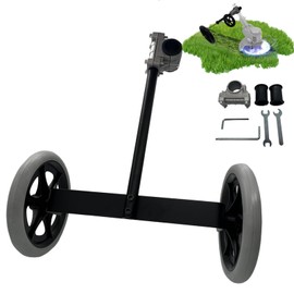 FellDen String Trimmer Wheel Attachment, 15" Adjustable Height Weed Trimmer Support Wheel, 26mm and 28mm for Gas String Trimmer Petrol/Electric Brush cutter, 5" Widen Lawn Roller