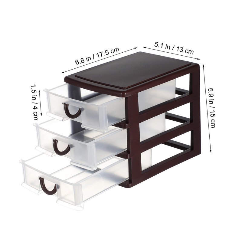 KOMBIUDA Plastic Storage Bin 3 Tier Drawer Organiser Box Home
