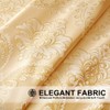 ELKCA Golden Jacquard Swag Waterfall Valance Luxury Gold Damask Curtain