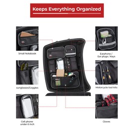 KEMIMOTO for Tour Pack Lid Organizer with Shell Motorcycle Storage Bag Compatible with Touring Road King Electra Street Road Tri Glide Limited 2014-2025