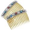 Navajo Turquoise Coral Silver Hair Combs Sterling Set of Two