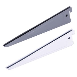 BOOMET Shelf brackets for wall rails, 2-row, anthracite, 27 cm, pack of 4, 2 colours, steel shelf brackets, shelf brackets, wall shelf, shelf system, powder-coated