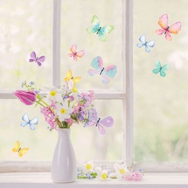 Stickerscape Spring Window Stickers (Watercolour Butterflies) | Spring Window Decal, Spring Window Decor, Easter Window Stickers | Easy to Apply, Cleanly Removable and Repositionable
