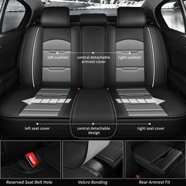 YORKNEIC Seat Covers Full Set Fit for Toyota 4Runner 2003-2023 2024 - Leather Car Seat Covers for 4Runner Automotive Seat Cushion with Airbag Compatible (5 Seats,Black&Grey)