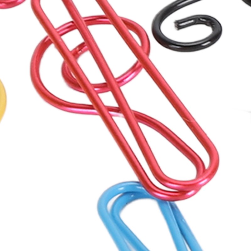 100Pcs Cute Note Paper Clips 10 Colors Metal Music Note