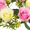 10Pcs Silk Flower Wreaths Centerpiece Artificial Flowers Candle Rings Cute