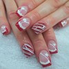 Christmas Press on Nails Short Square SWEKKE Red French Tip