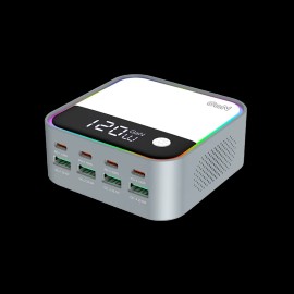 USB C Charger Block 120W GaN 8-Port USB Charging Station Hub Fast Wireless Charging Wall Charger Power Strip Adapter for iPadcolor: White, socket standard: AU