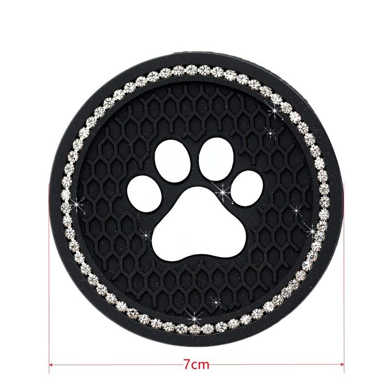 2 PCS Bling Paw Car Cup Holder Coaster, Non-Slip Cup