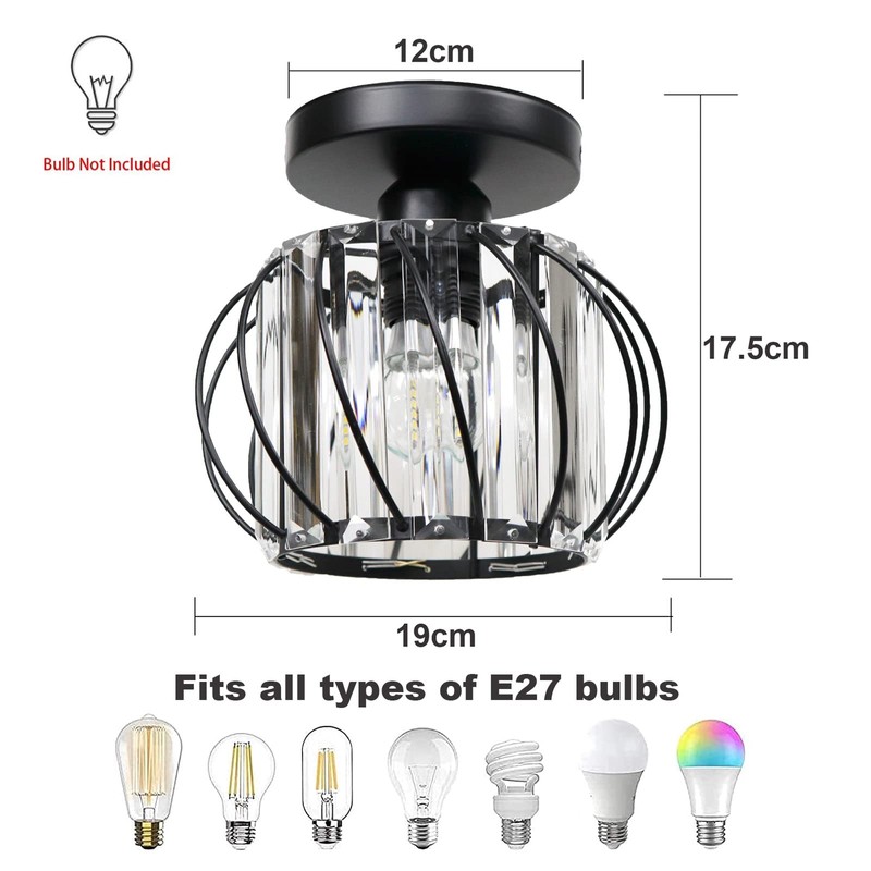 Hudi Fyier Chandelier Crystals Ceiling Lighting Fixtures, Small LED Flush