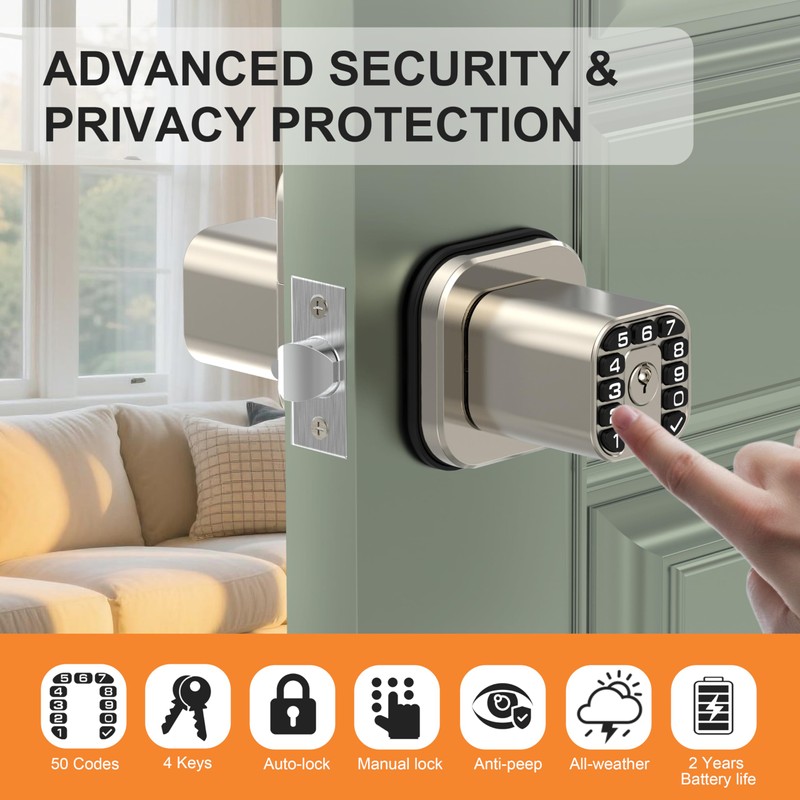 Richelock IU52 Double-Sided Keypad Door Lock, All-Weather, Fully Waterproof Keyless