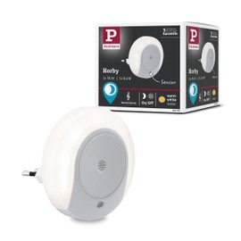 Paulmann Horby 92495 Plug Night Light Round White with Twilight and Noise Sensor