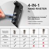 HAUTMEC Heavy Duty Rivet Gun,Pop Rivet Gun with 4 Interchangeable