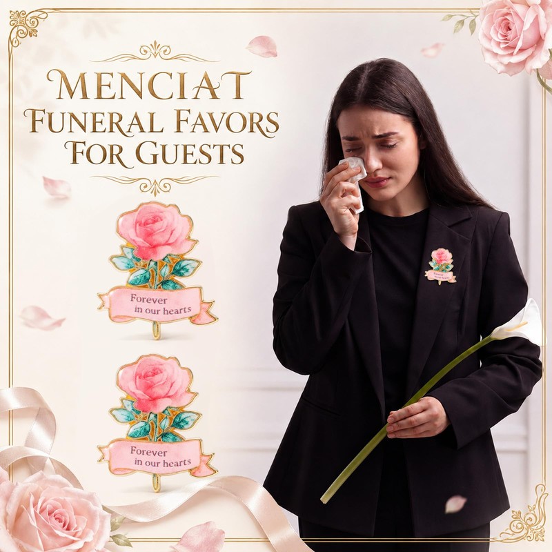 Misdary 50 Pcs Funeral Favors for Guest Memorial Funeral Rose