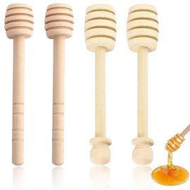 XPEX Pack of 2 Wooden Honey Stirrers, Honey Slicer, Honey Spiral Dispenser of Honey and Syrup, Drip and Spill-Free, Practical Helper for Honey Lovers, b