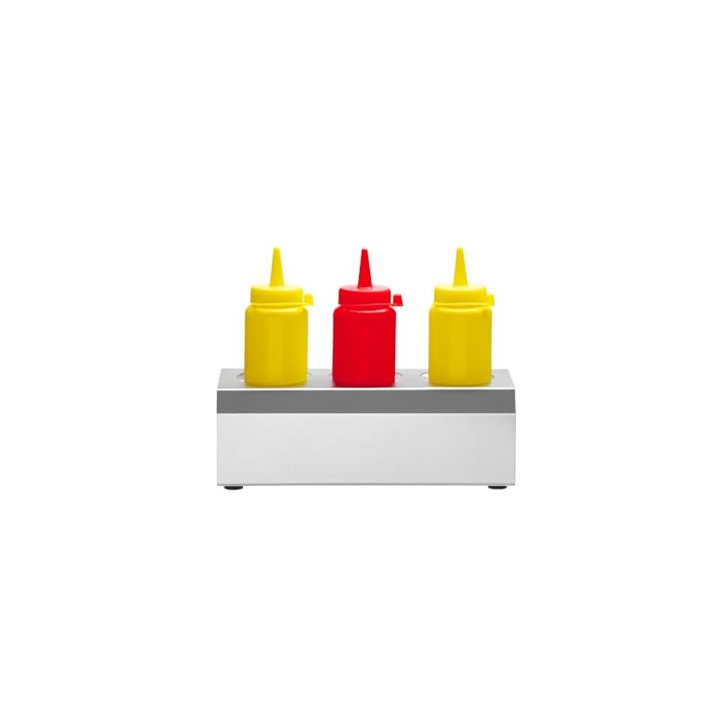HENDI Sauce Bottle Holder, 3 Cut-Outs, for HENDI Dispenser Bottles,